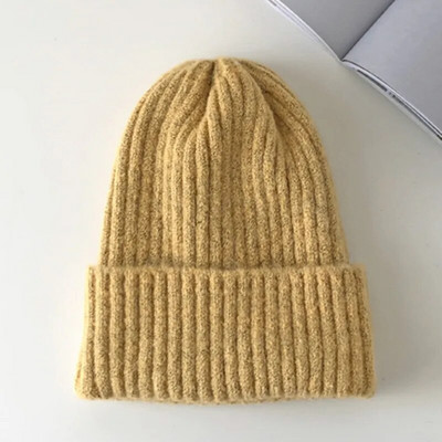 New Candy Colors Pălărie de iarnă Pălărie tricotată pentru femei Pălărie caldă și moale la modă Pălărie din lână în stil Kpop Pălărie elegantă cu toate potrivirile