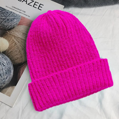 New Candy Colors Pălărie de iarnă Pălărie tricotată pentru femei Pălărie caldă și moale la modă Pălărie din lână în stil Kpop Pălărie elegantă cu toate potrivirile