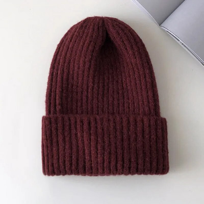 New Candy Colors Pălărie de iarnă Pălărie tricotată pentru femei Pălărie caldă și moale la modă Pălărie din lână în stil Kpop Pălărie elegantă cu toate potrivirile