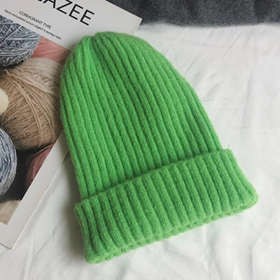 New Candy Colors Pălărie de iarnă Pălărie tricotată pentru femei Pălărie caldă și moale la modă Pălărie din lână în stil Kpop Pălărie elegantă cu toate potrivirile