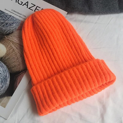 New Candy Colors Pălărie de iarnă Pălărie tricotată pentru femei Pălărie caldă și moale la modă Pălărie din lână în stil Kpop Pălărie elegantă cu toate potrivirile