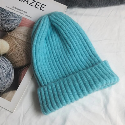 New Candy Colors Pălărie de iarnă Pălărie tricotată pentru femei Pălărie caldă și moale la modă Pălărie din lână în stil Kpop Pălărie elegantă cu toate potrivirile