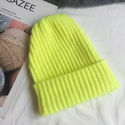 New Candy Colors Pălărie de iarnă Pălărie tricotată pentru femei Pălărie caldă și moale la modă Pălărie din lână în stil Kpop Pălărie elegantă cu toate potrivirile