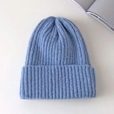 New Candy Colors Pălărie de iarnă Pălărie tricotată pentru femei Pălărie caldă și moale la modă Pălărie din lână în stil Kpop Pălărie elegantă cu toate potrivirile