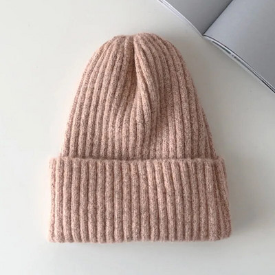 New Candy Colors Pălărie de iarnă Pălărie tricotată pentru femei Pălărie caldă și moale la modă Pălărie din lână în stil Kpop Pălărie elegantă cu toate potrivirile