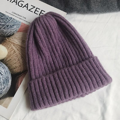 New Candy Colors Pălărie de iarnă Pălărie tricotată pentru femei Pălărie caldă și moale la modă Pălărie din lână în stil Kpop Pălărie elegantă cu toate potrivirile