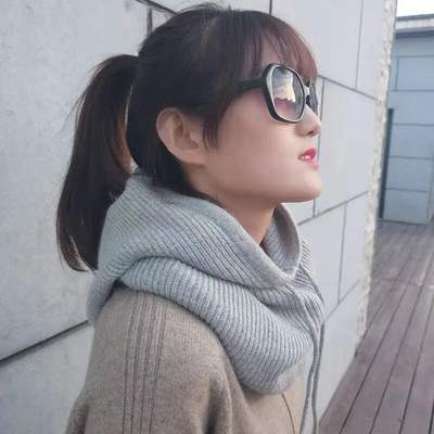 Sieviešu ziemas beanie cepure kašmira sieviešu trikotāžas šalle ar kapuci Sieviešu vēja necaurlaidīga silta vilnas cepure