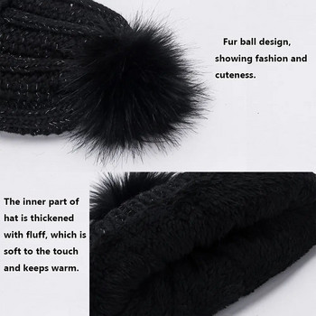Χειμερινό Γυναικείο Γυναικείο Σετ Μάλλινο Χοντρό Πλεκτό Καπέλο και Κασκόλ πλεκτό μάλλινο Ζεστό