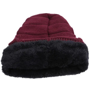 Νέα Unisex Warm Winter Hat Fashion Πλεκτά καπέλα NC Letter Label για άντρες και γυναίκες Προσθέστε χοντρό σκουφάκι σκι με επένδυση από γούνα