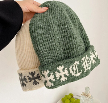 2023 Winter Knitted Skullies Beanies για γυναίκες Καπέλα μπερέ για κορίτσια Μάλλινα καπέλα καπό Γυναικεία Καπέλα πλέξιμο Casual καπέλο Καπέλο χιπ χοπ εξωτερικού χώρου
