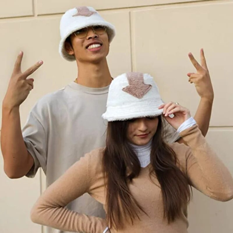 Sieviešu Appa kausa cepure Jēra vilnas cepure Ziemas silta makšķerēšanas cepures mākslīgās kažokādas bultiņas simbols Apdrukāta kausa cepure vīriešiem plūdmaiņas plakanas cepures