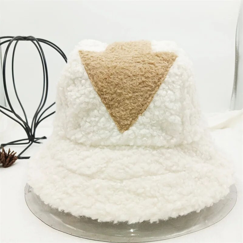 Sieviešu Appa kausa cepure Jēra vilnas cepure Ziemas silta makšķerēšanas cepures mākslīgās kažokādas bultiņas simbols Apdrukāta kausa cepure vīriešiem plūdmaiņas plakanas cepures