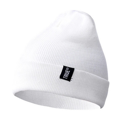 Letter True Casual Beanies pentru bărbați, femei, modă, tricotată, pălărie de iarnă, culoare uni, hip-hop, skullies Bonnet, șapcă unisex Gorro
