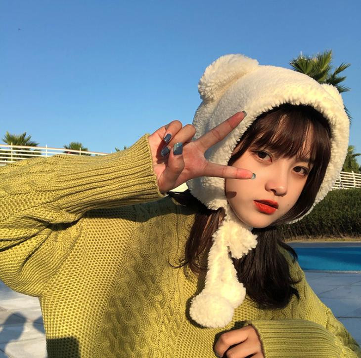 Ziemas Jauka Lāča Ausis Silta Cepure Sieviešu Pupiņas Vēja Necaurlaidīga Cepurīte Studentu Sievietēm Pievienot Vilnas Cepure Sieviešu Cepure Dāvana