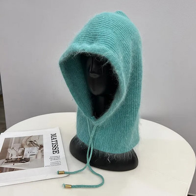 Ziemas īstas trušu kažokādas, mīkstas balaklavas ballītes maskas cepures sievietēm ar krūšturi slēpošanas velosipēds riteņbraukšana āra silta sporta trikotāžas pupiņas