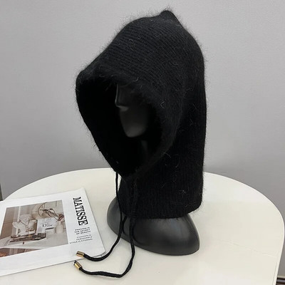 Ziemas īstas trušu kažokādas, mīkstas balaklavas ballītes maskas cepures sievietēm ar krūšturi slēpošanas velosipēds riteņbraukšana āra silta sporta trikotāžas pupiņas