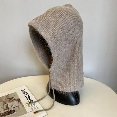 Ziemas īstas trušu kažokādas, mīkstas balaklavas ballītes maskas cepures sievietēm ar krūšturi slēpošanas velosipēds riteņbraukšana āra silta sporta trikotāžas pupiņas