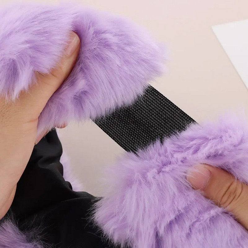 Siltas brīvdabas meiteņu austiņas sievietēm ziemas cepures mākslīgās kažokādas galvas lente pūkains krievu vāciņi kažokādas mākslīgās bumbvedējs