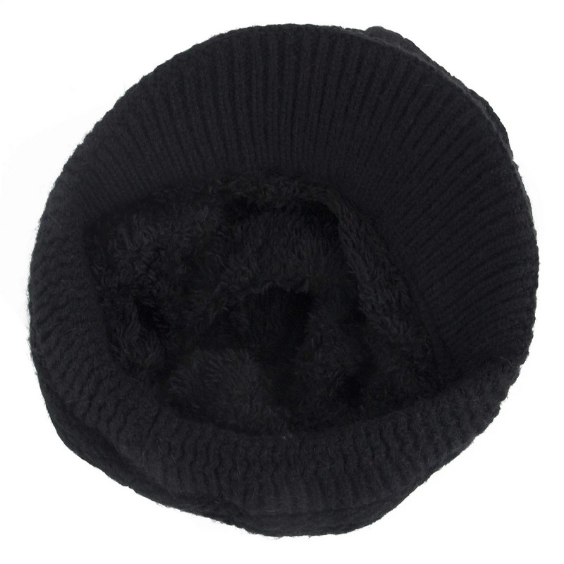 Kvaliteetne villane naiste talvine soe, soe kaabel, kootud nokamüts, pealuu-bareti müts visiiriga välistingimustes, paks naiste kapot