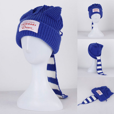 2023. gada jauns modes ziemas skullīši Cute sieviešu lapsas aste Trikotāžas kostīms Beanie Cepures Savienojošas krāsas Dāvana Hip-hop Cepurīte