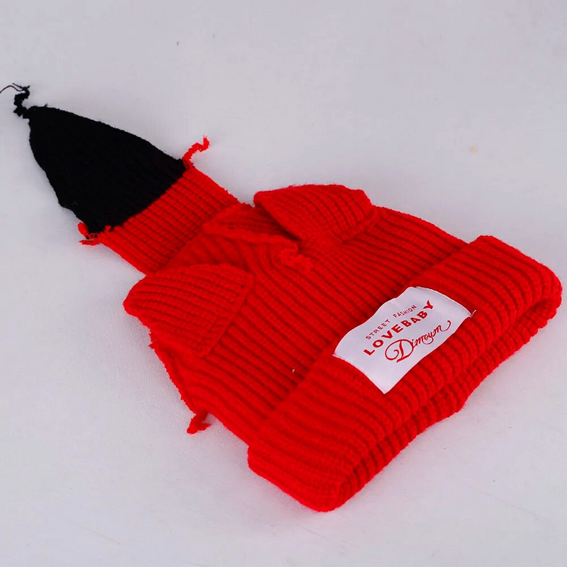 2023. gada jauns modes ziemas skullīši Cute sieviešu lapsas aste Trikotāžas kostīms Beanie Cepures Savienojošas krāsas Dāvana Hip-hop Cepurīte