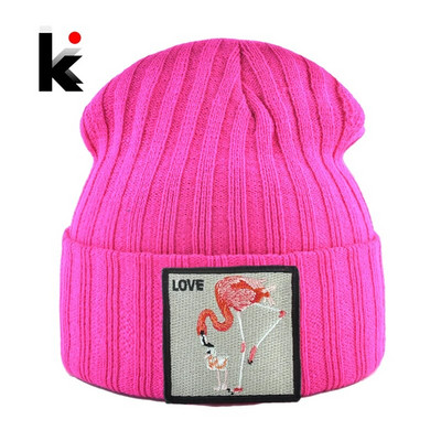 Skullies Beanies Ženske Jesen Zima Streetwear Pletene Beanies Kape Muške Pletene jednobojne kape Gorras s kapom s vezom