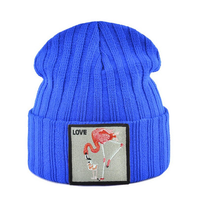 Skullies Beanies Sieviešu rudens ziemas ielas apģērbs Trikotāžas Beanes Cepure Vīriešu Trikotāžas Vienkrāsains Pārklājums Gorras ar izšuvumu Patch Cap