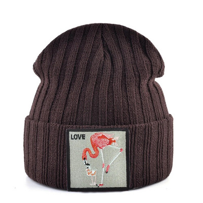 Skullies Beanies Sieviešu rudens ziemas ielas apģērbs Trikotāžas Beanes Cepure Vīriešu Trikotāžas Vienkrāsains Pārklājums Gorras ar izšuvumu Patch Cap