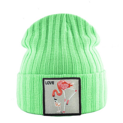 Skullies Beanies Sieviešu rudens ziemas ielas apģērbs Trikotāžas Beanes Cepure Vīriešu Trikotāžas Vienkrāsains Pārklājums Gorras ar izšuvumu Patch Cap