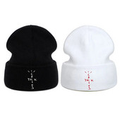 Beanie Hat Cactus Jack Siuvinėjimas Kasdieninės žieminės kepurės vyrams Moterims Juoda Balta Megzta kepurė Dropshipping Helovino dovana