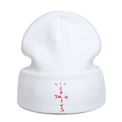 Beanie Hat Cactus Jack Siuvinėjimas Kasdieninės žieminės kepurės vyrams Moterims Juoda Balta Megzta kepurė Dropshipping Helovino dovana