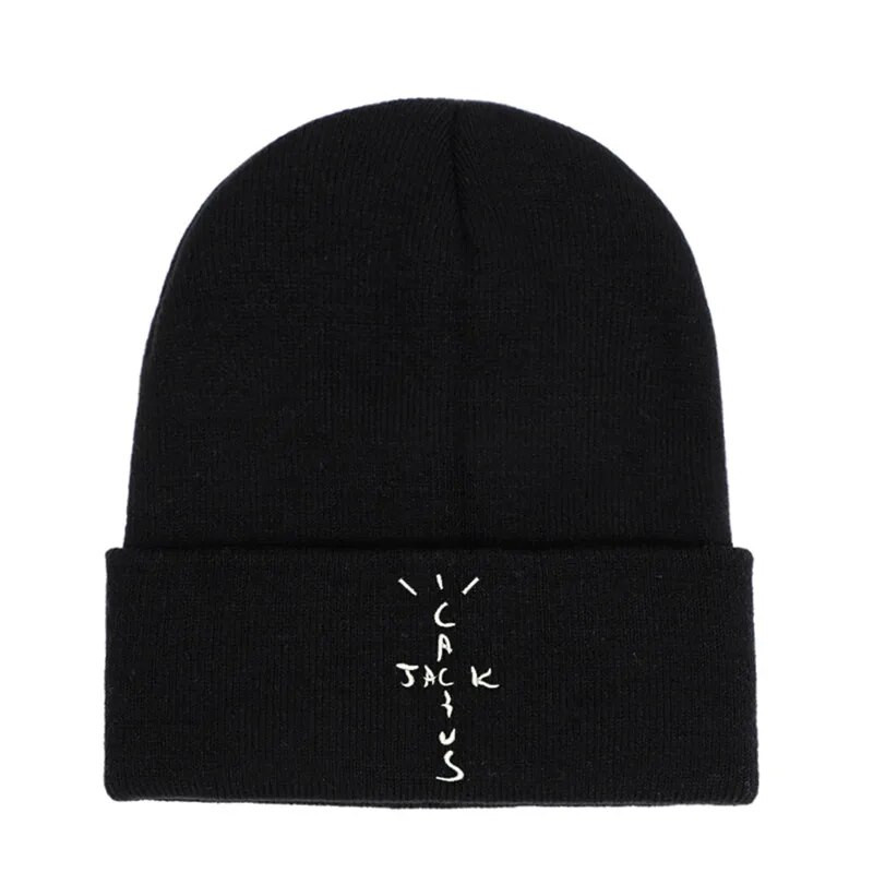 Beanie Hat Cactus Jack Siuvinėjimas Kasdieninės žieminės kepurės vyrams Moterims Juoda Balta Megzta kepurė Dropshipping Helovino dovana