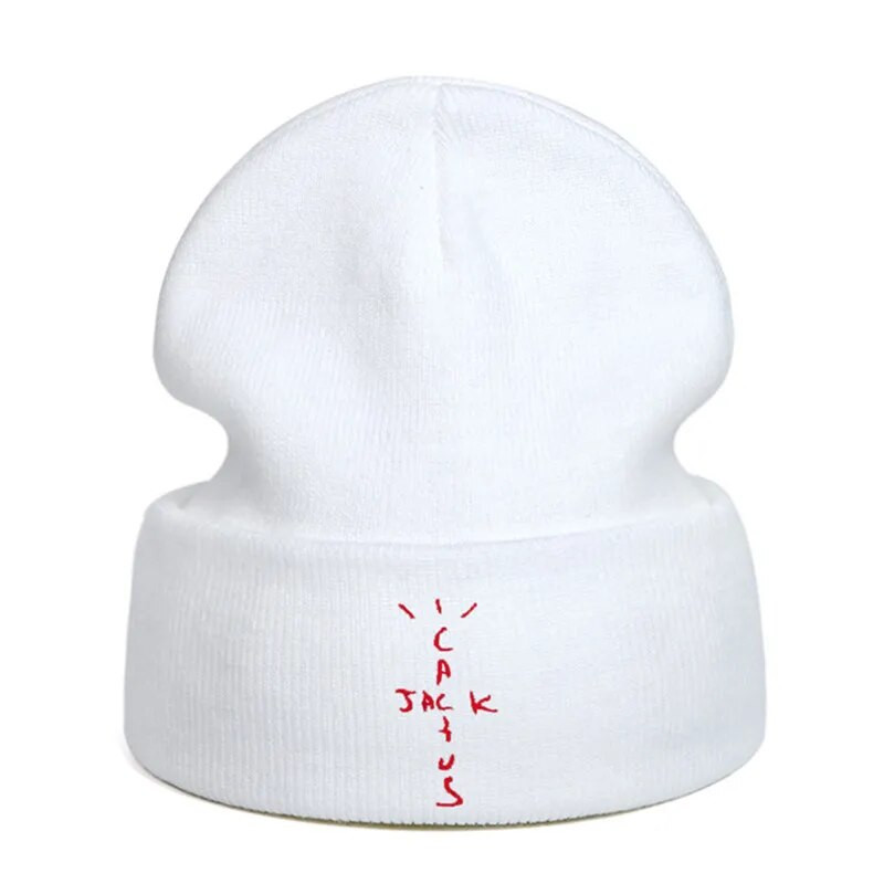 Beanie Hat Cactus Jack Siuvinėjimas Kasdieninės žieminės kepurės vyrams Moterims Juoda Balta Megzta kepurė Dropshipping Helovino dovana