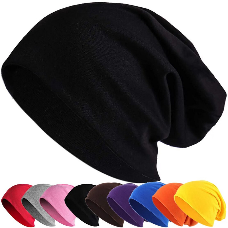 Unisex sieviešu vīriešu trikotāžas ziemas beanie cepures āra siltas slēpošanas tamborētas slouch cepures vāciņš Skullies beanie lielizmēra mīksts ikdienas melns