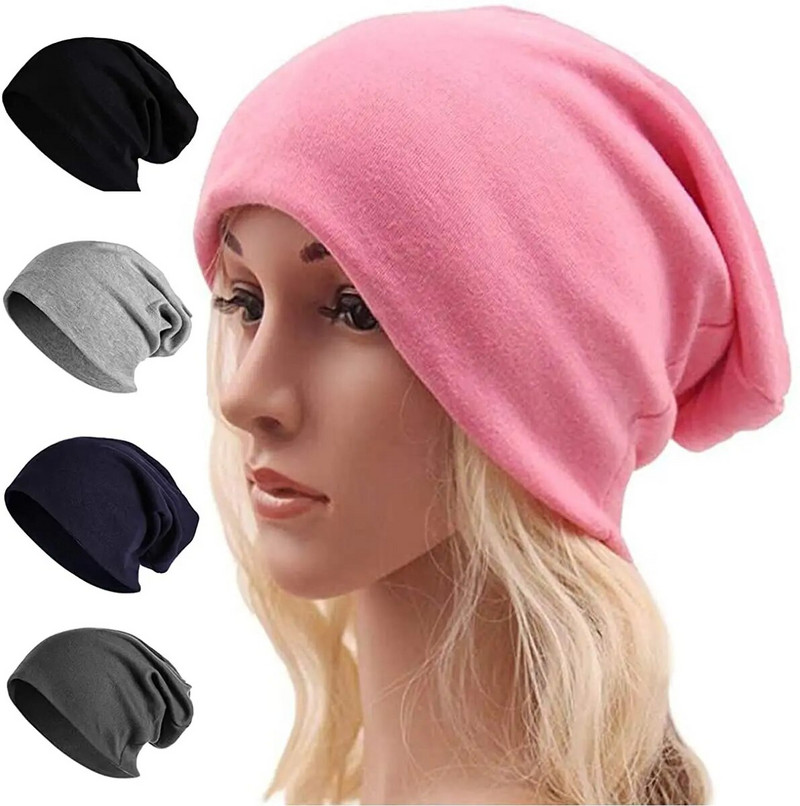 Unisex sieviešu vīriešu trikotāžas ziemas beanie cepures āra siltas slēpošanas tamborētas slouch cepures vāciņš Skullies beanie lielizmēra mīksts ikdienas melns