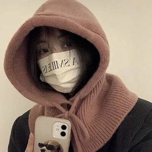 Ziemas siltāks balaklavas vāciņš vīriešiem un sievietēm, aukliņas pupiņām, cepures unisex trikotāžas pogas priekšautiņš viengabalains ar kapuci Cepures ausu aizbāžņi