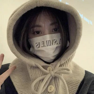 Ziemas siltāks balaklavas vāciņš vīriešiem un sievietēm, aukliņas pupiņām, cepures unisex trikotāžas pogas priekšautiņš viengabalains ar kapuci Cepures ausu aizbāžņi