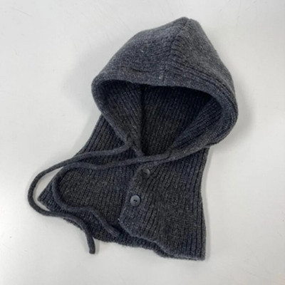 Ziemas siltāks balaklavas vāciņš vīriešiem un sievietēm, aukliņas pupiņām, cepures unisex trikotāžas pogas priekšautiņš viengabalains ar kapuci Cepures ausu aizbāžņi