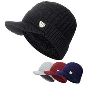Unisex Keep Warm Hat Stilingos žieminės kepurės vyrams Pridėkite kailiu pamuštą minkštą kepurėlę su snapeliu 1998 m. etiketė Stora megzta kepurė moterims