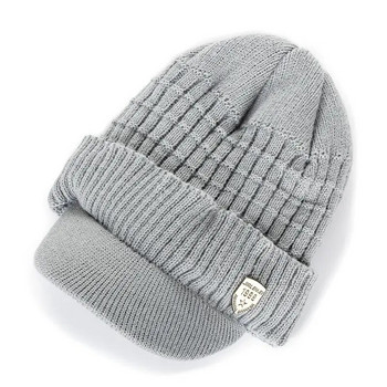 Unisex Keep Warm Hat Κομψά χειμωνιάτικα καπέλα για άνδρες Προσθέστε μαλακό καπέλο με γούνινη επένδυση με γείσο 1998 Πλεκτό καπέλο για γυναίκες