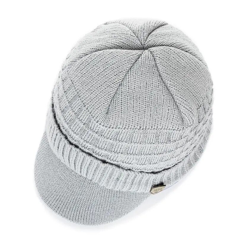Unisex Keep Warm Hat Stilingos žieminės kepurės vyrams Pridėkite kailiu pamuštą minkštą kepurėlę su snapeliu 1998 m. etiketė Stora megzta kepurė moterims