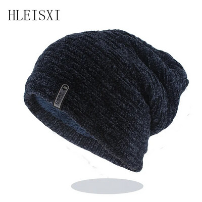Нова мода Мъжки топли шапки Шапки с плетени шапки за жени Зимно боне Стил на марката Coloful Hip Hop Beanie Skullies за мъжки шапки