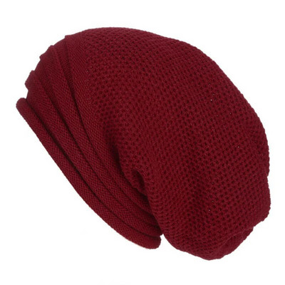Primavara Iarna Pălărie lăncioasă Slouchy Beanie Căciulă caldă tricotată din lână pentru bărbați Femei Beanie Pălării de iarnă supradimensionate pentru schi Cappello Uomo