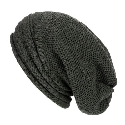 Primavara Iarna Pălărie lăncioasă Slouchy Beanie Căciulă caldă tricotată din lână pentru bărbați Femei Beanie Pălării de iarnă supradimensionate pentru schi Cappello Uomo