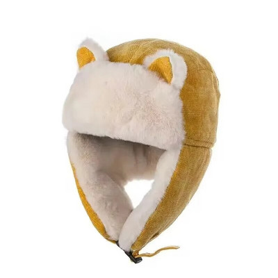 Ziemas Lei Feng Cepure Ausu vāciņš Kokvilnas Plīša Bieza Bomber Cepure Āra Slēpošana Krievu Bomber Cepure Sieviešu Vīriešu Silta Vēja Necaurlaidīga Pilota cepure