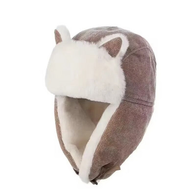 Ziemas Lei Feng Cepure Ausu vāciņš Kokvilnas Plīša Bieza Bomber Cepure Āra Slēpošana Krievu Bomber Cepure Sieviešu Vīriešu Silta Vēja Necaurlaidīga Pilota cepure