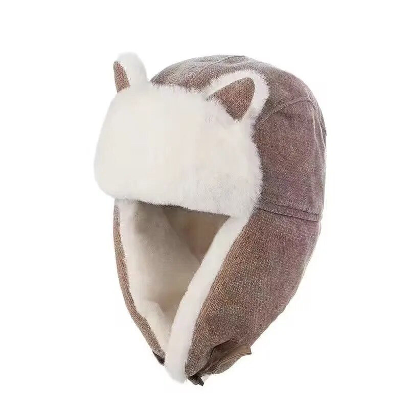 Ziemas Lei Feng Cepure Ausu vāciņš Kokvilnas Plīša Bieza Bomber Cepure Āra Slēpošana Krievu Bomber Cepure Sieviešu Vīriešu Silta Vēja Necaurlaidīga Pilota cepure