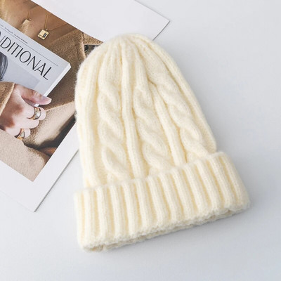 Jaunas Candy Colors Trikotāžas cepures sievietēm Kpop Style Twist Vilnas Beanie Cepure Rudens un ziemas sieviešu vāciņš Keep Warm Ziemas cepure