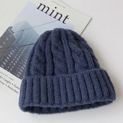 Jaunas Candy Colors Trikotāžas cepures sievietēm Kpop Style Twist Vilnas Beanie Cepure Rudens un ziemas sieviešu vāciņš Keep Warm Ziemas cepure