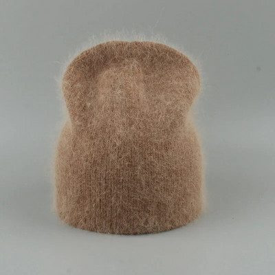 Rudens ziemas cepure sievietēm 70% truša kažokādas ziemas cepures modes siltas trikotāžas cepures sieviešu cietas pieaugušo galvas vāciņi